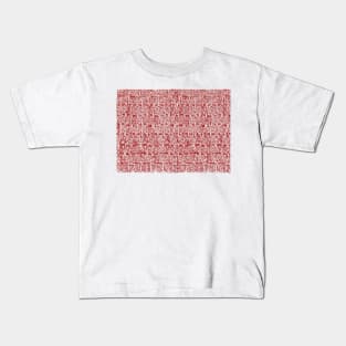 Red Aboriginal Papua New Guinea Native Tribal Spear Pattern on orange default background Kids T-Shirt